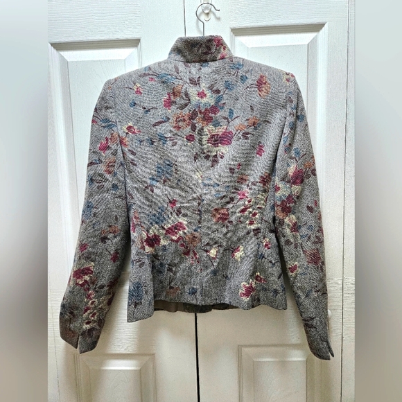 GIORGIO ARMANI VINTAGE 2000'S EVENING FLORAL PRINT WOOL/SILK JACKET/BLAZER XS/2 - Picture 2 of 10